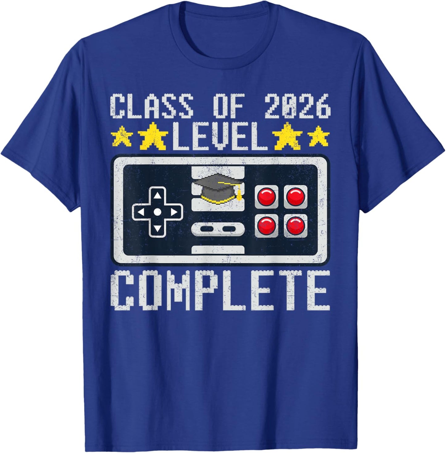 Class of 2026 Level Complete Graduation Gamers Boys Kids T-Shirt - T-Shirt | Royal