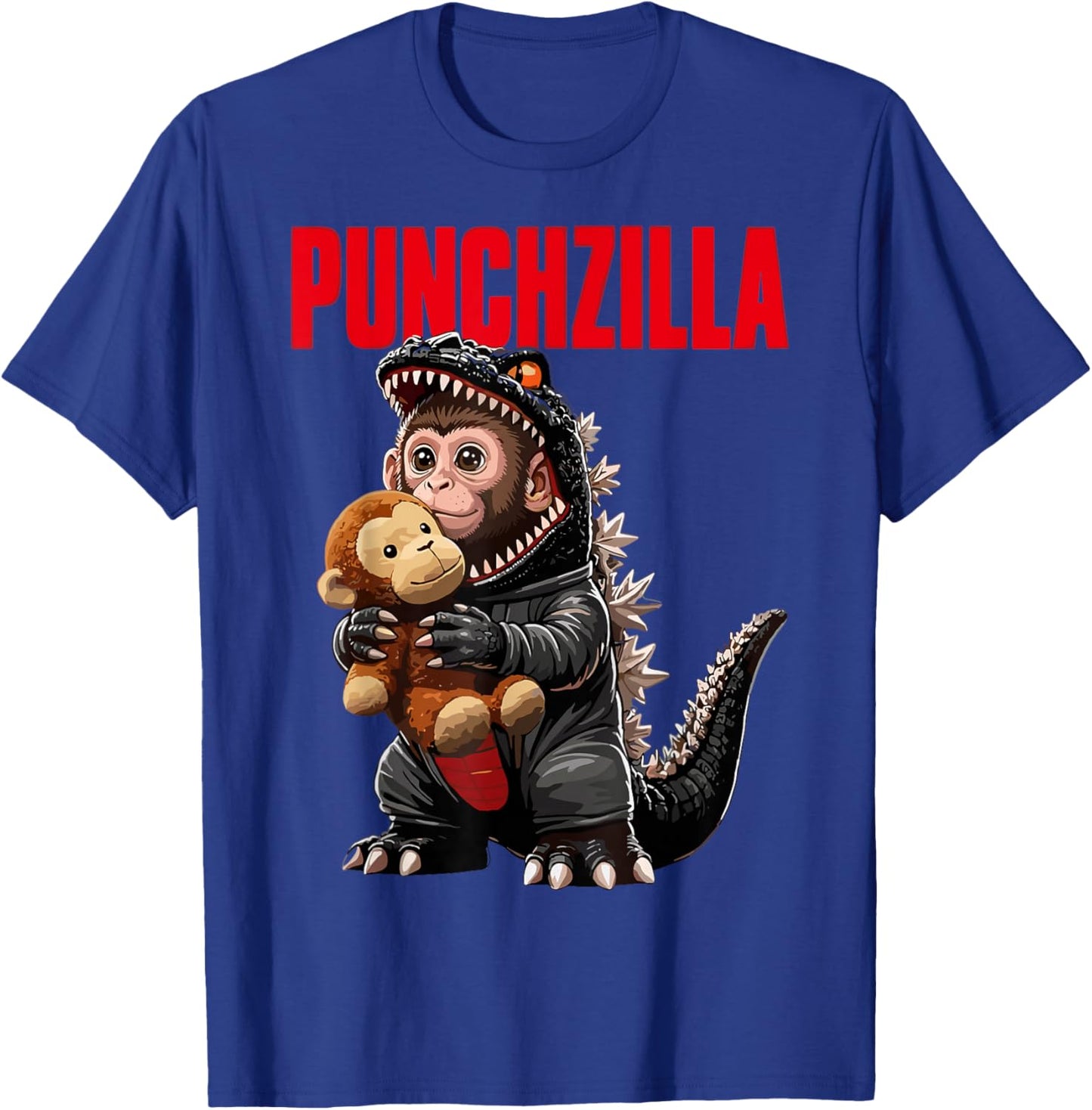 Punch Monkey PUNCHZILLA Cute Costume Funny Punch Monkey T-Shirt - T-Shirt | Royal