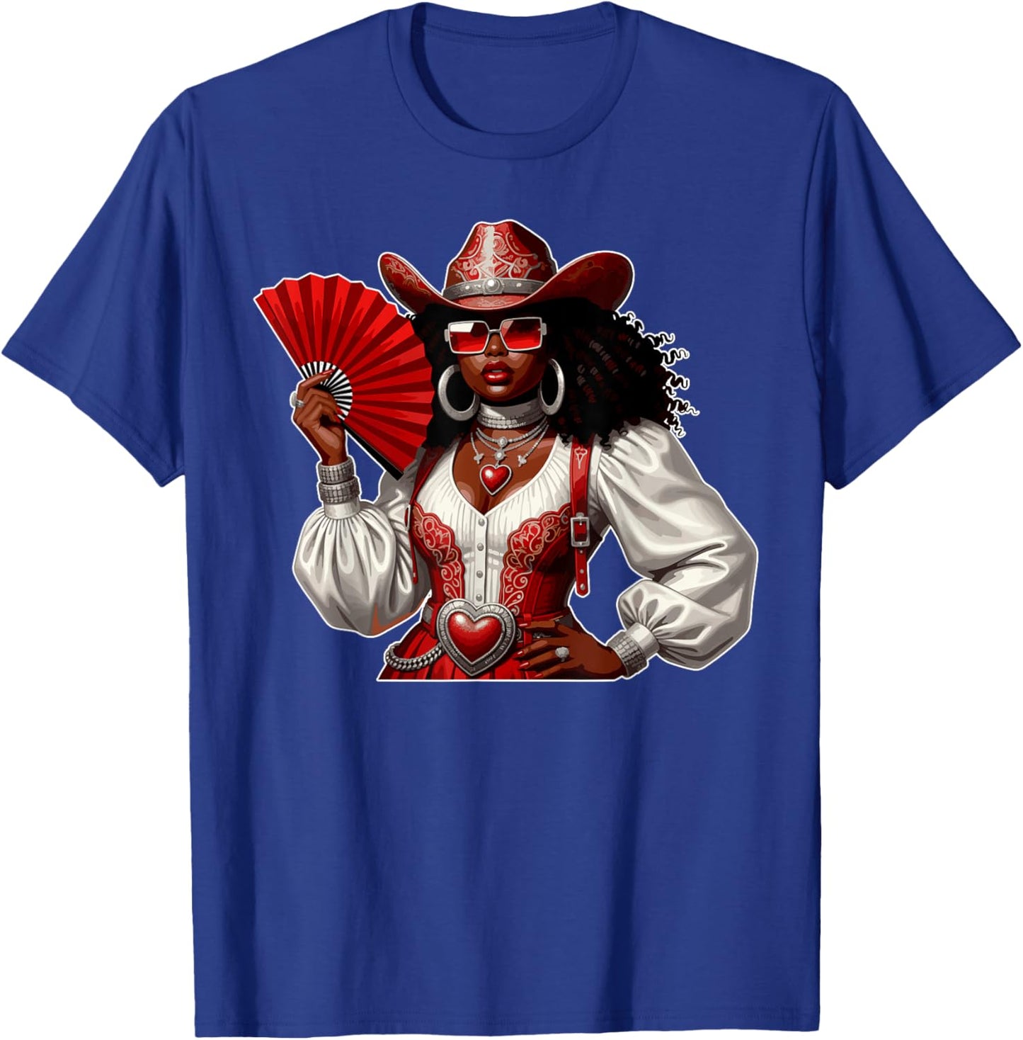Black Cowgirl Black History Month Afro American Women Girls T-Shirt - T-Shirt | Royal