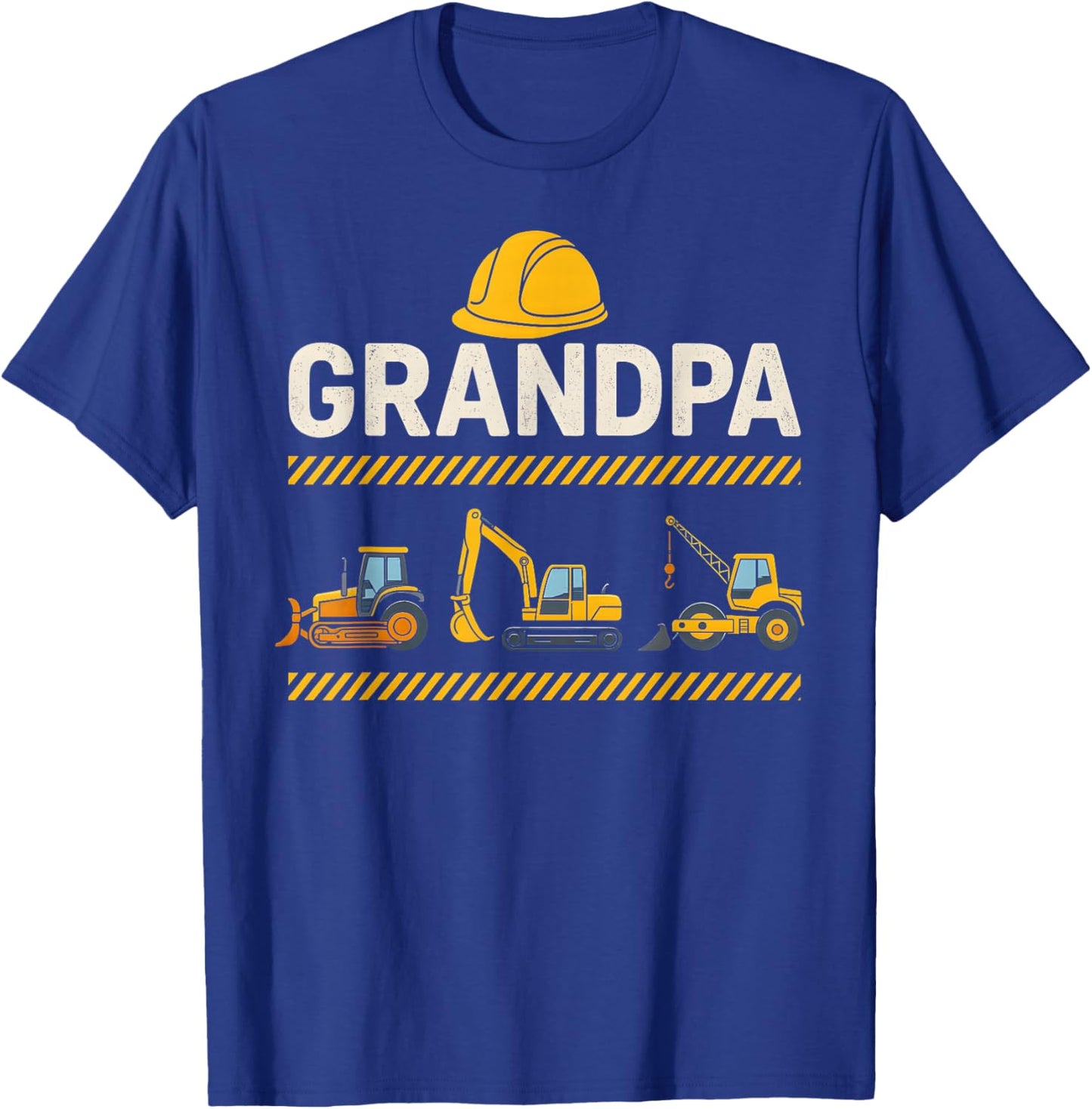 Funny Grandpa Construction Excavator Dad Father Day Birthday T-Shirt - T-Shirt | Royal