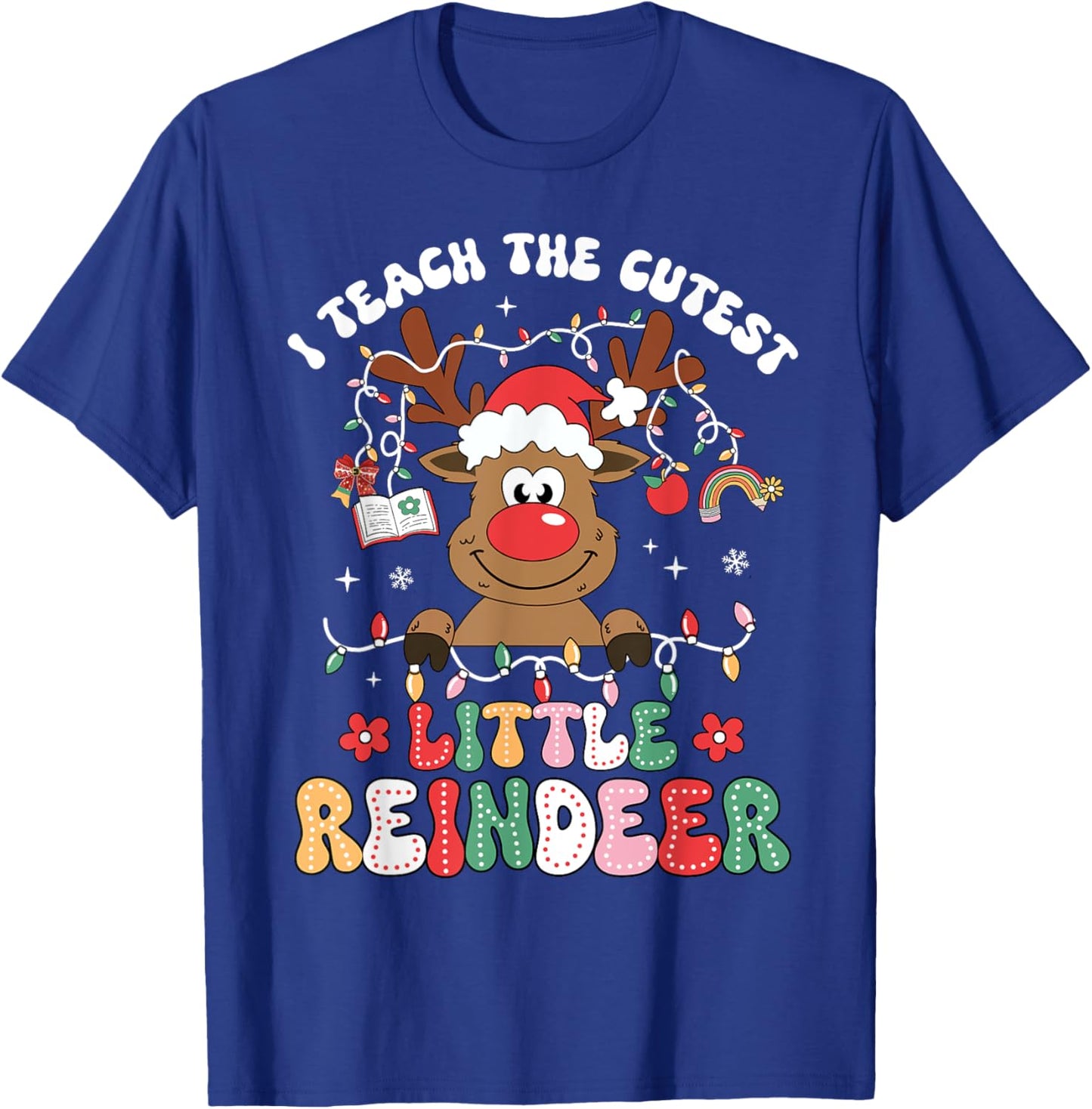 Christmas Teacher I Teach The Cutest Little Reindeer Kid Boy T-Shirt - T-Shirt | Royal