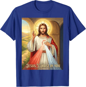 Divine Mercy Image Jesus I Trust in You Catholic Prayer T-Shirt - T-Shirt | Royal