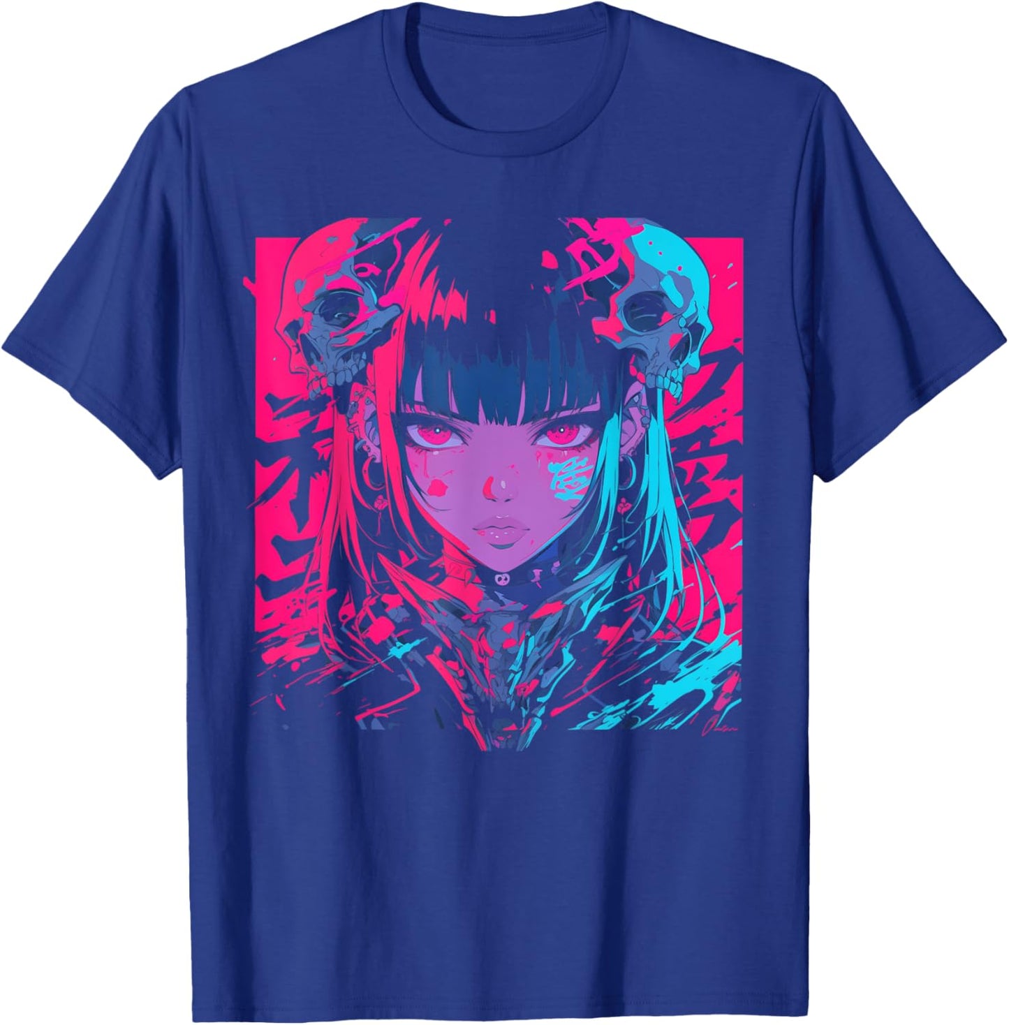Goth Grunge Demon Anime Girl Waifu Horror Alt Aesthetic T-Shirt - T-Shirt | Royal