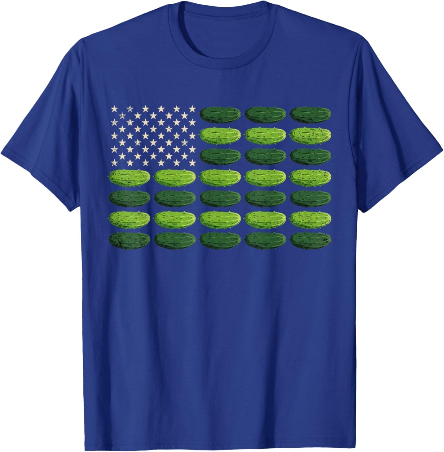 Funny Pickle Cucumber American Flag Pickle Lover 4th of July T-Shirt - T-Shirt | Royal