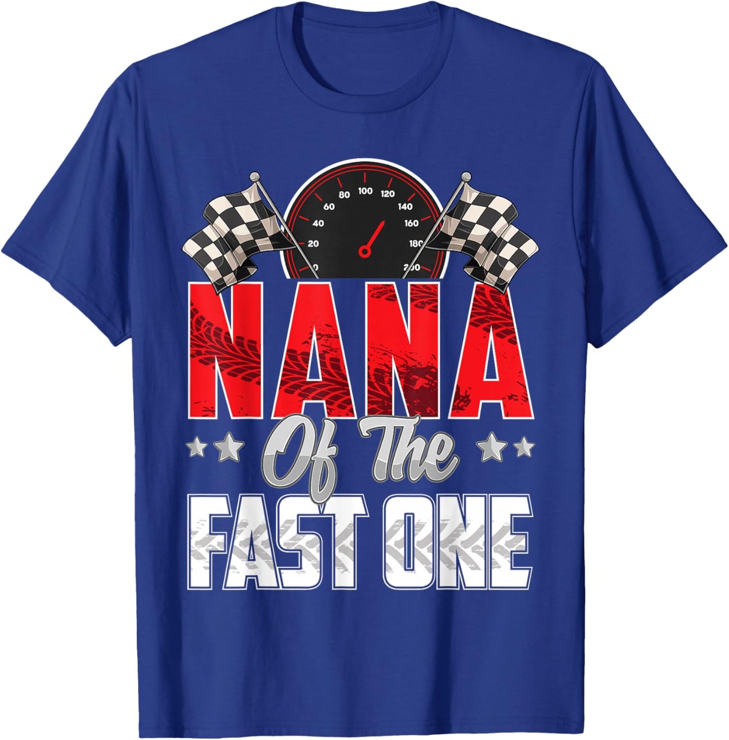 1 year old racing car fast one birthday 1st Family Nana T-Shirt - T-Shirt | Royal