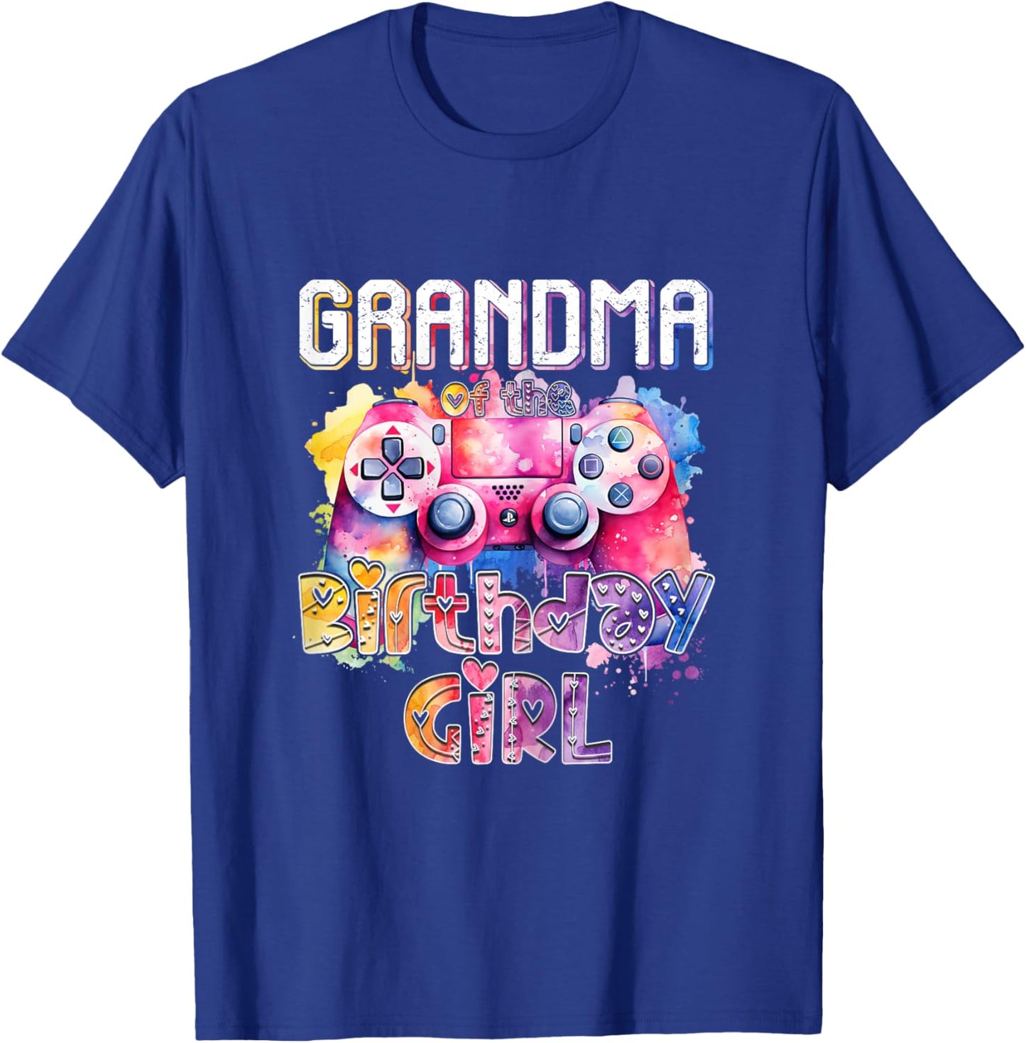 Grandma of the Birthday Girl Matching Video Gamer Birthday T-Shirt - T-Shirt | Royal
