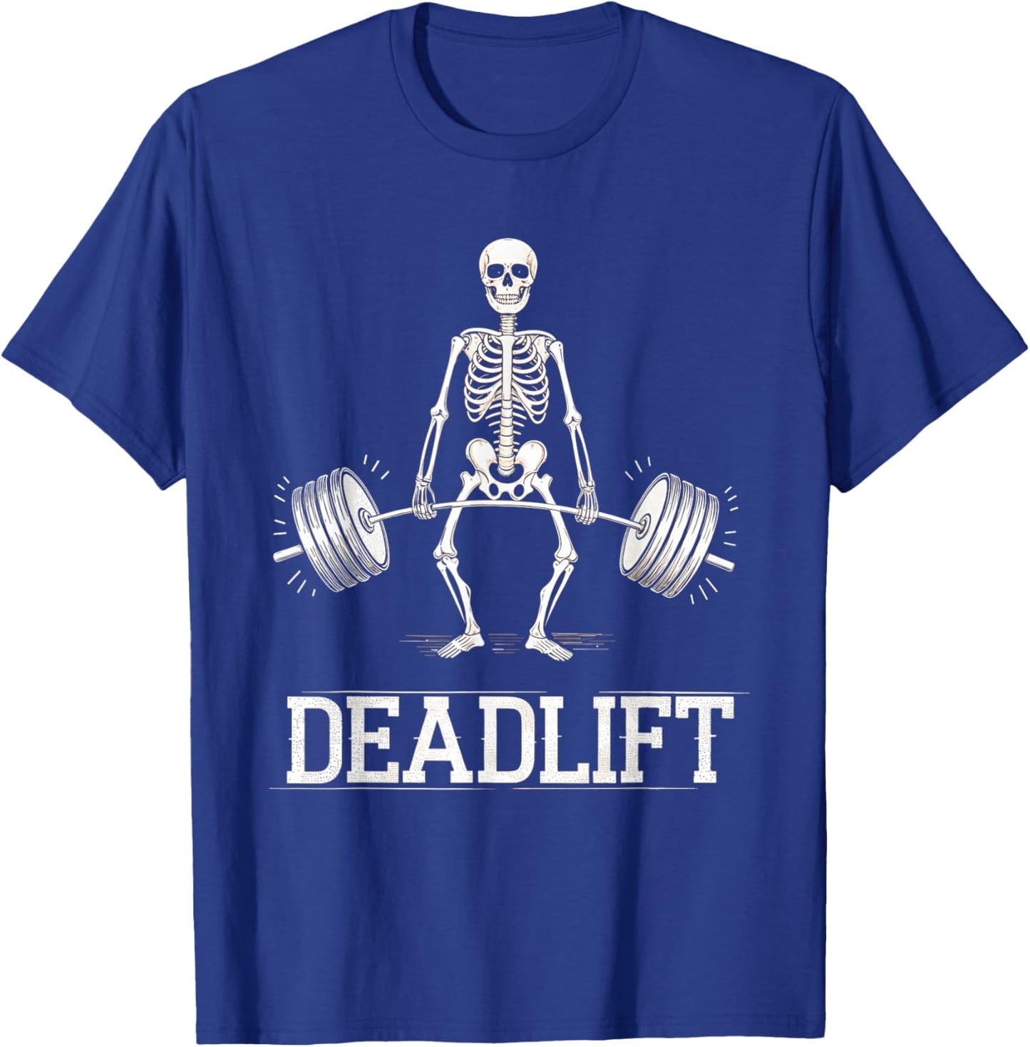 Deadlift Skeleton Weightlifting Fitness Gym Workout T-Shirt - T-Shirt | Royal