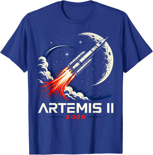 Artemis II Launch to The Moon Space Mission 2026 T-Shirt - T-Shirt | Royal