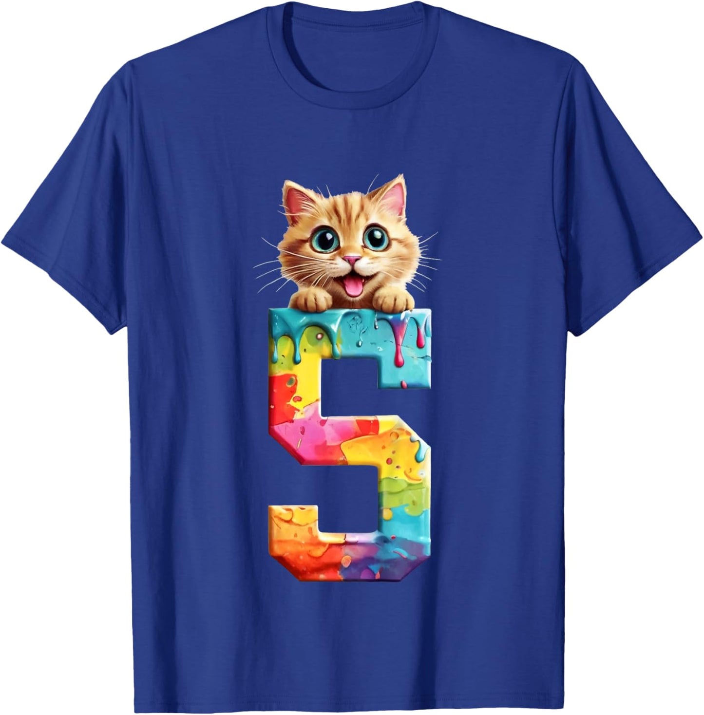 Kids CATS 5 YEARS CAT 5TH BIRTHDAY T-Shirt - T-Shirt | Royal