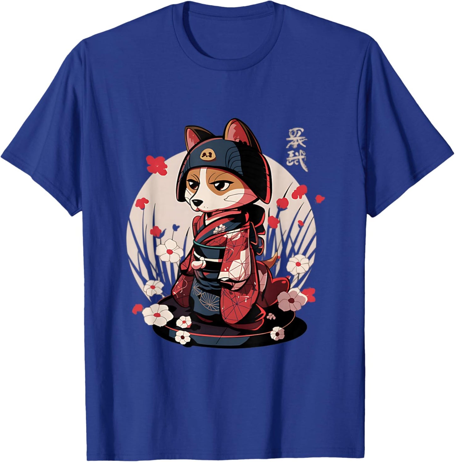 Japanese Samurai Dog Tattoo Kawaii Ninja Dog T-Shirt - T-Shirt | Royal