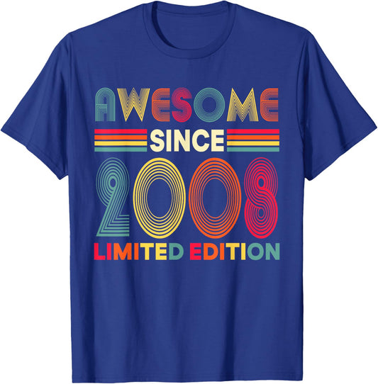 Awesome Since 2008 Limited Edition 18th Birthday Decorations T-Shirt - T-Shirt | Royal