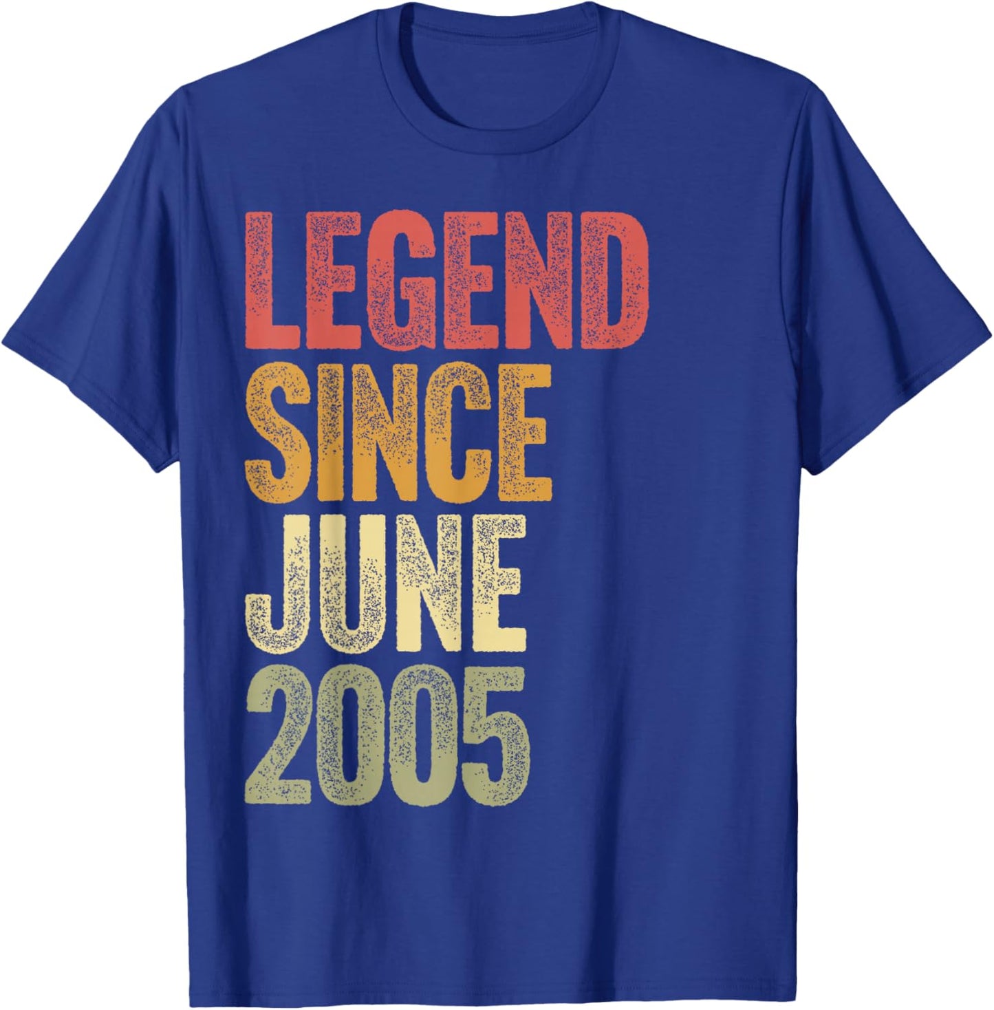 21 Year Old Legend Since June 2005 Retro 21st Birthday T-Shirt - T-Shirt | Royal