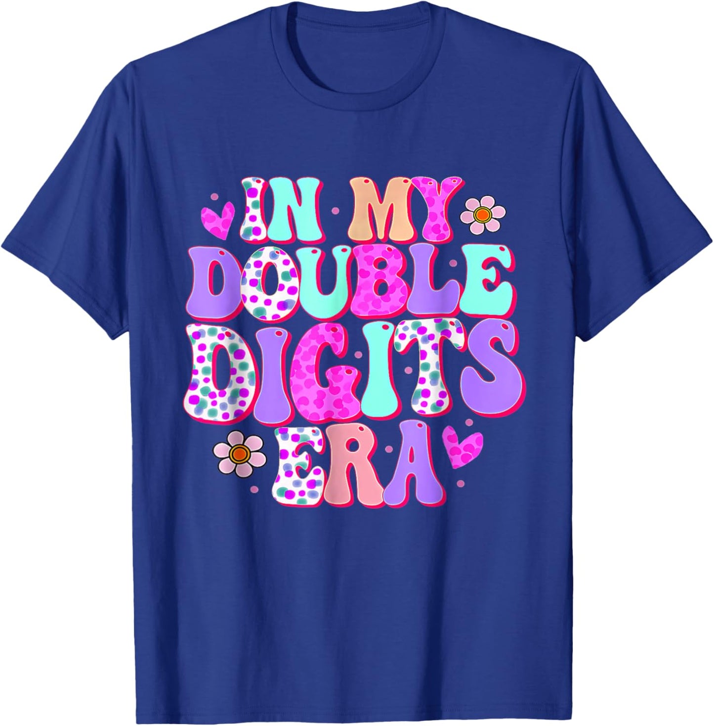 In My Double Digits Era 10 Year Old Gift Birthday Girl Retro T-Shirt - T-Shirt | Royal