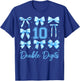Kids 10th Birthday Girl Blue Coquette Bow Double Digits Bday T-Shirt - T-Shirt | Royal