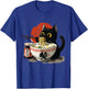 Funny Japanese Cat Eating Noodles Ramen T-Shirt - T-Shirt | Royal
