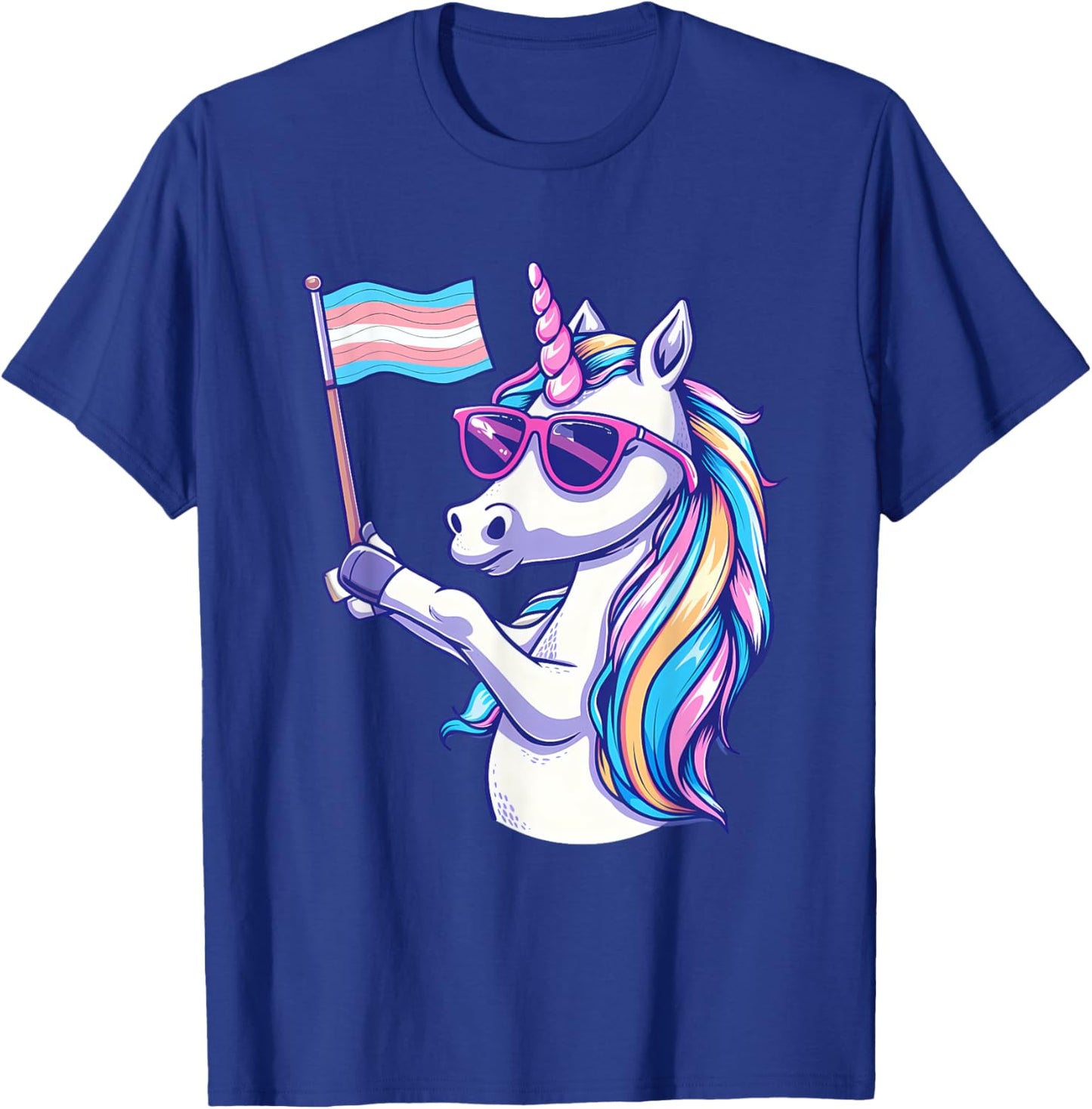 Transgender Unicorn LGBT Transsexual Flag Transsexuality T-Shirt - T-Shirt | Royal