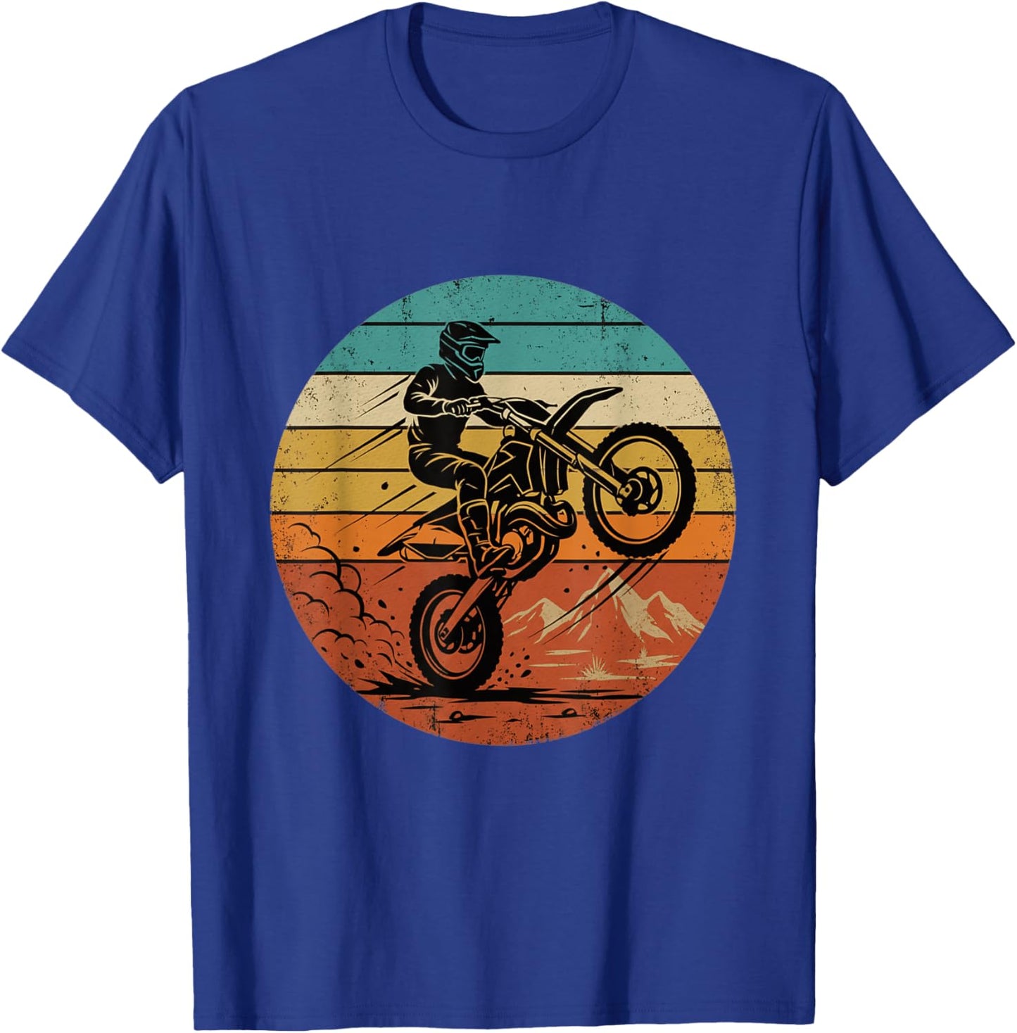 Vintage Motocross Retro Dirt Bike Rider Racing Bike T-Shirt - T-Shirt | Royal