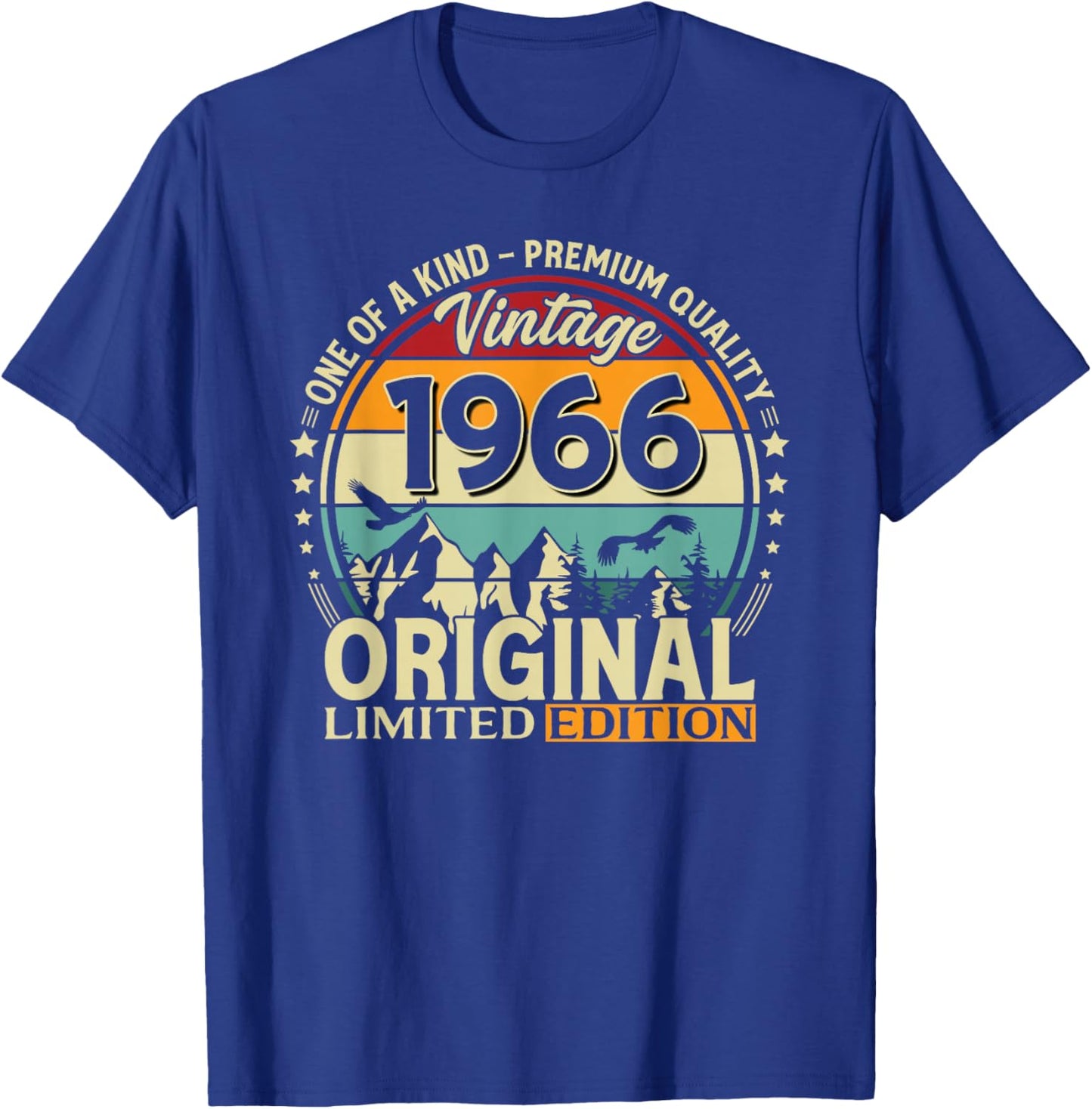 60. Geburtstag Mann Frau Geschenk Vintage Jahrgang 1966 T-Shirt - T-Shirt | Royal