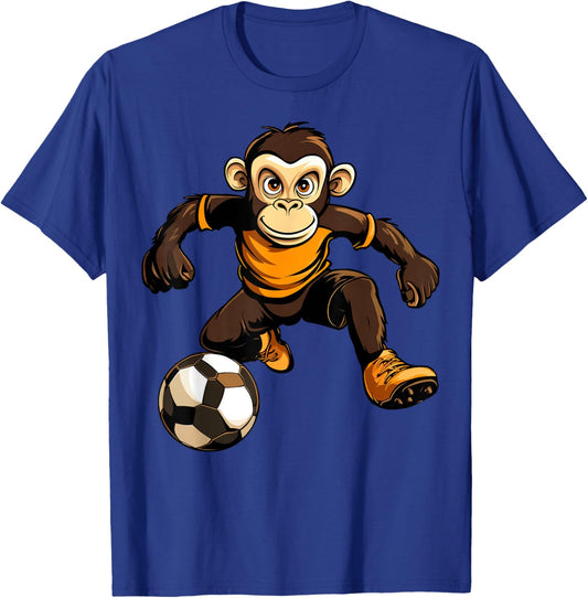 Monkey Soccer T-Shirt - T-Shirt | Royal
