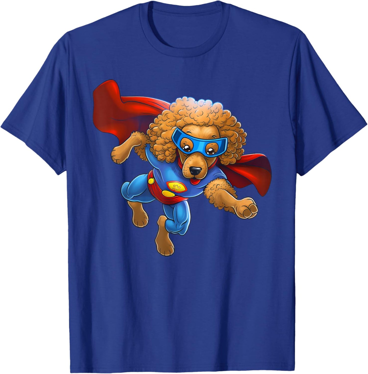 Superhero Poodle Red Cape Super Hero Dog T-Shirt - T-Shirt | Royal