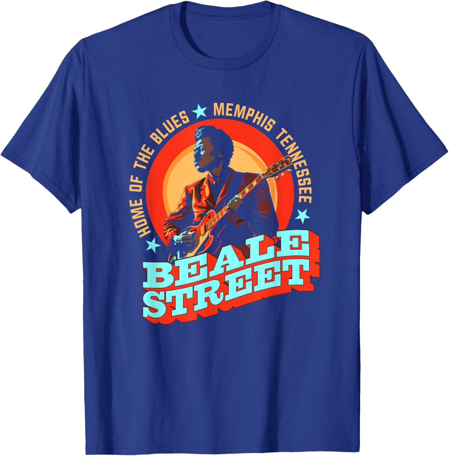 Beale Street Memphis - Guitarist Souvenir T-Shirt - T-Shirt | Royal