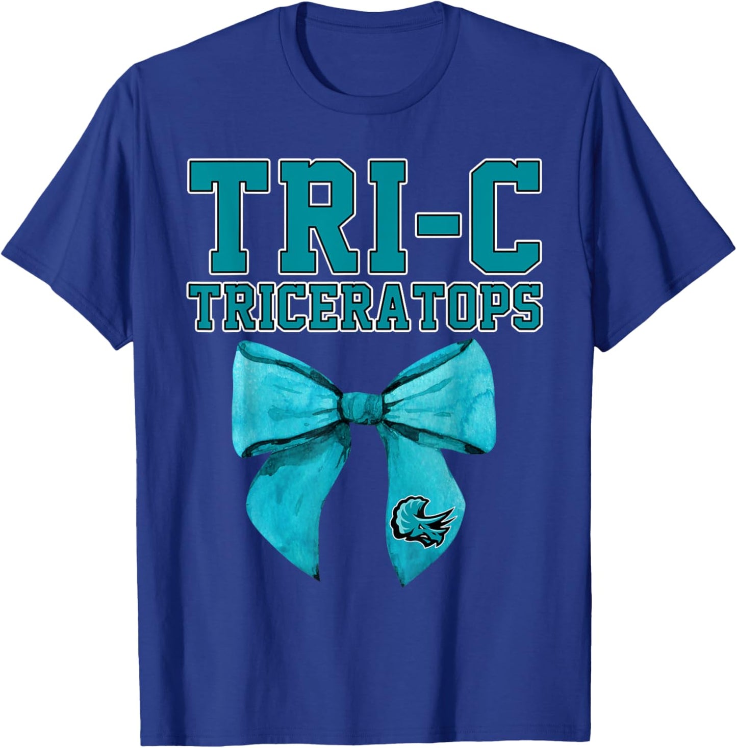 Tri-C TriceratopsCuyahoga Community College Bow Vintage T-Shirt - T-Shirt | Royal