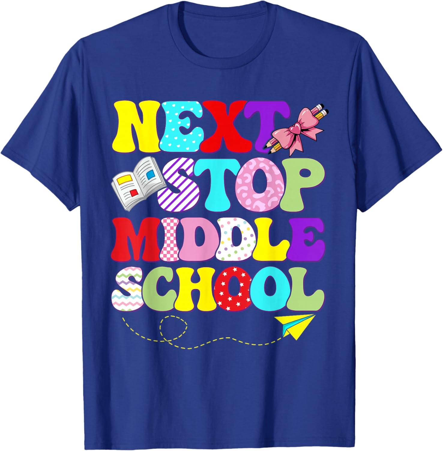 5th Grade Graduation Next Stop Middle School Summer School T-Shirt - T-Shirt | Royal