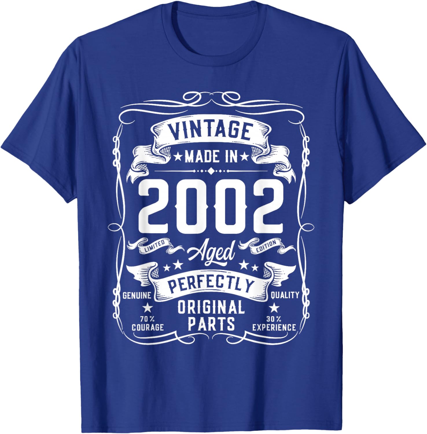 Vintage 2002 24yr 24th Birthday Gifts 24 Years Old T-Shirt - T-Shirt | Royal