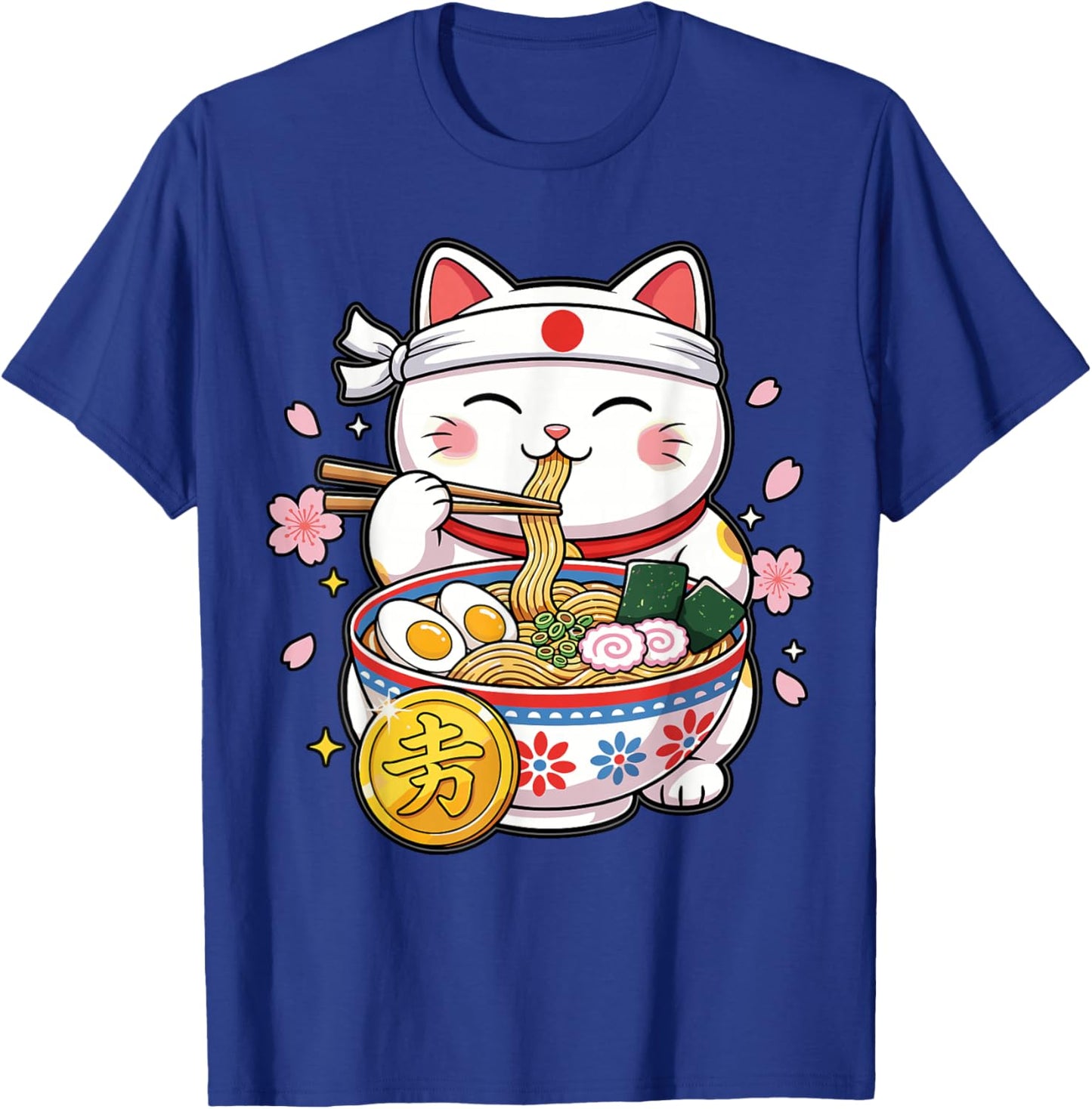 Kawaii Maneki Neko Shirt Women, Cute Japanese Cat T-Shirt - T-Shirt | Royal