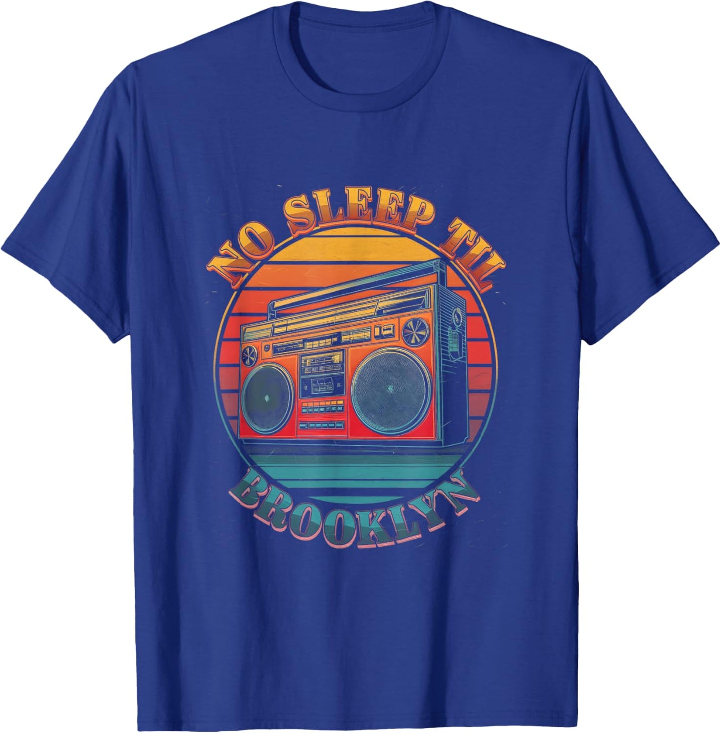 Retro Boombox No Sleep Til Brooklyn T-Shirt - T-Shirt | Royal