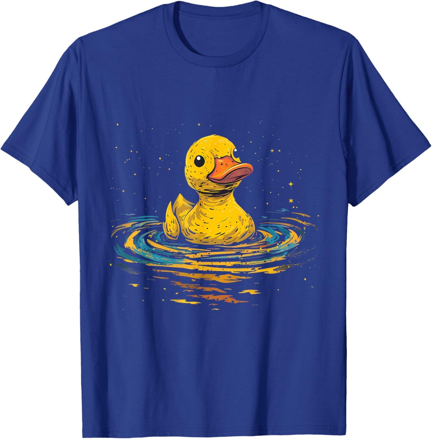 Rubber Duck Swimming Drawing Rubber Duckie Rubber Duckling T-Shirt - T-Shirt | Royal