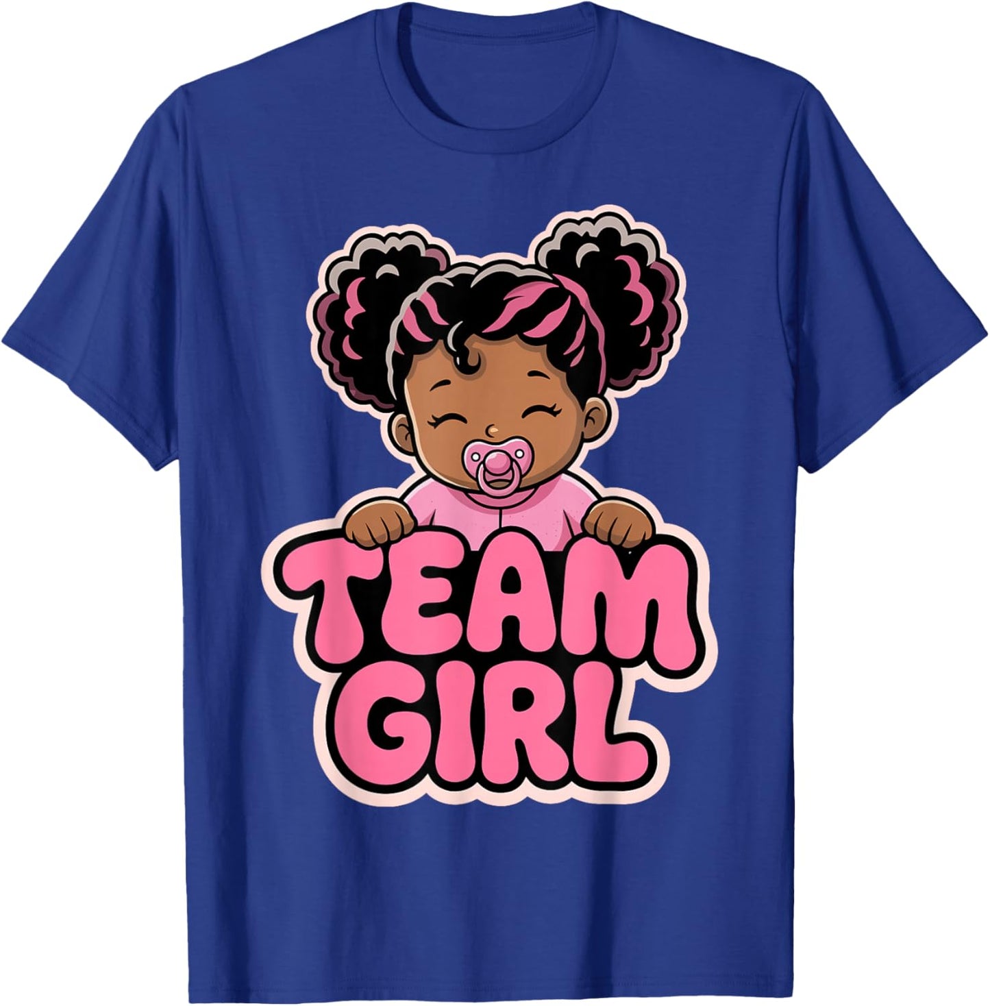 Gender Reveal Party Afro Team Girl Announcement T-Shirt - T-Shirt | Royal