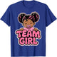 Gender Reveal Party Afro Team Girl Announcement T-Shirt - T-Shirt | Royal