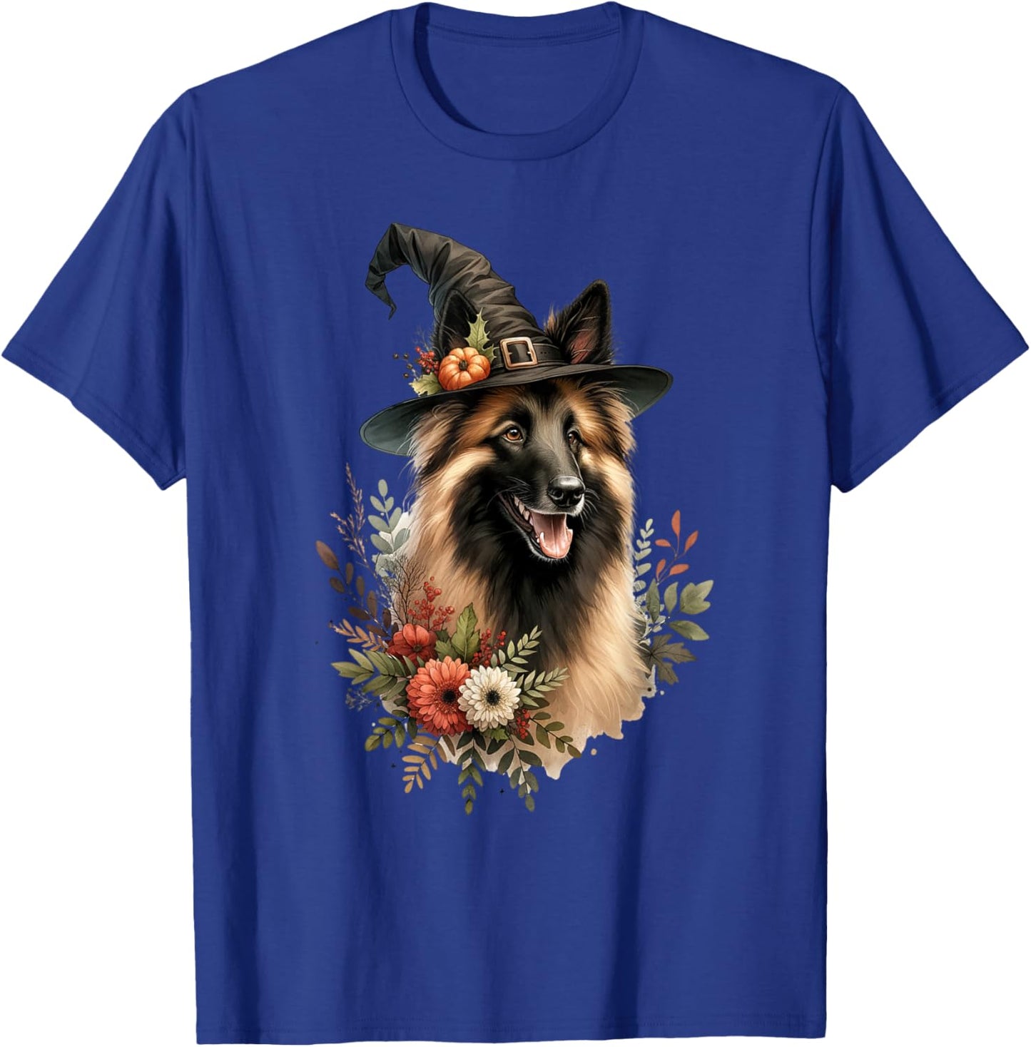 Belgian Tervuren Dog Halloween Watercolor Artwork T-Shirt - T-Shirt | Royal