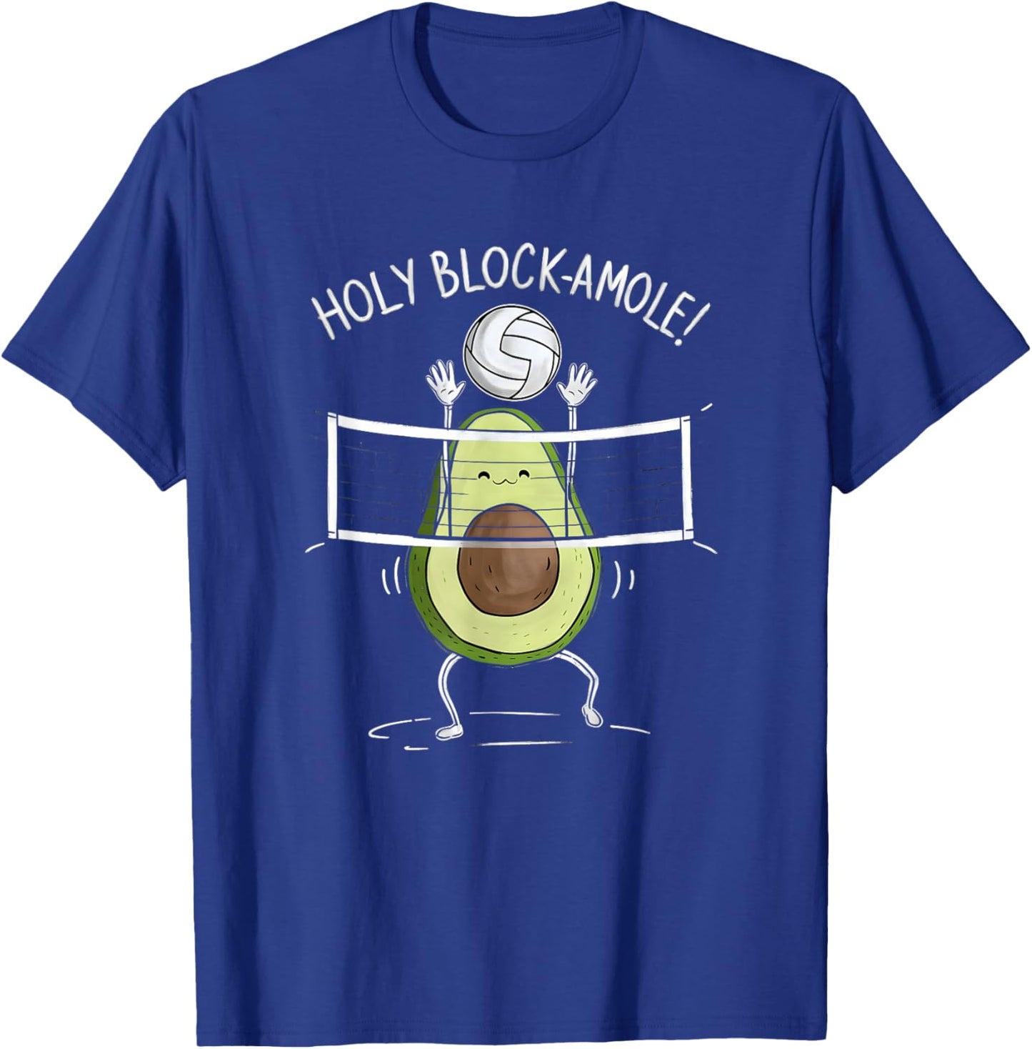 Holy Blockamole! Avocado Volleyball Fun T-Shirt - T-Shirt | Royal