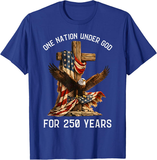 One Nation Under God for 250 Years 250th Anniversary USA Men T-Shirt - T-Shirt | Royal