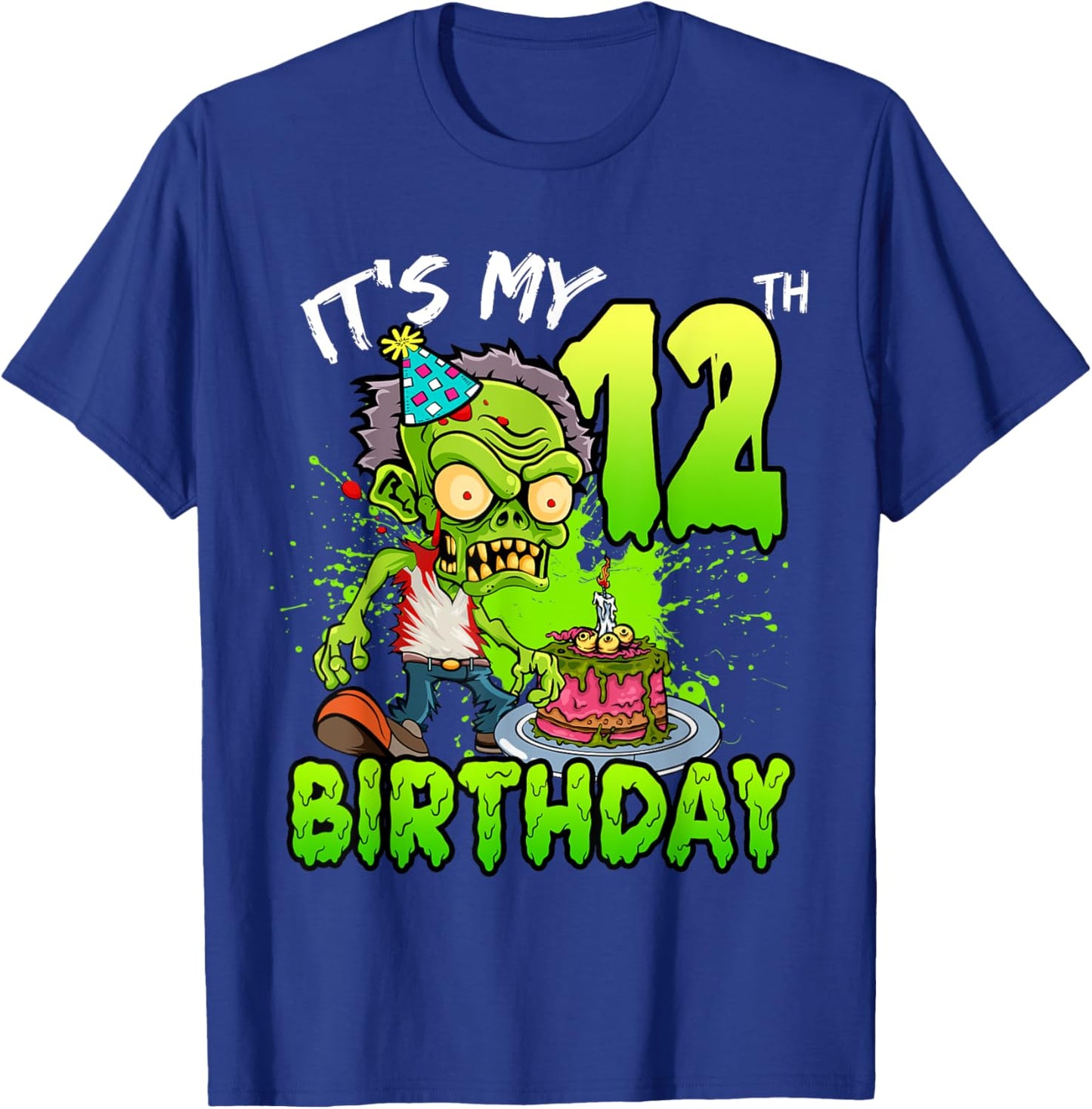 It's My 12th Birthday Zombie Lover 12 Year Old Boys Girls T-Shirt - T-Shirt | Royal