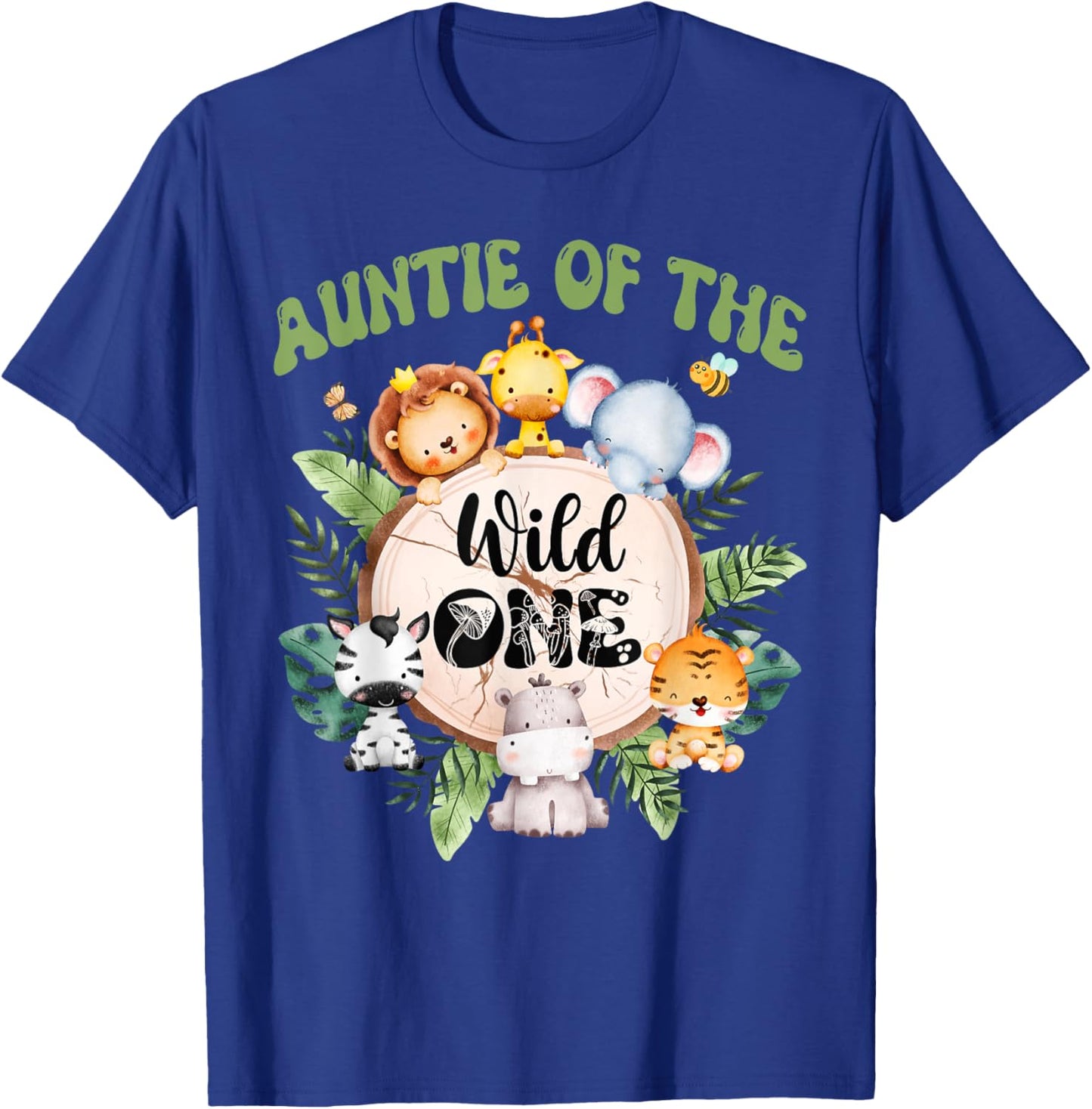 Auntie Of The Wild One 1st Birthday Safari Family Matching T-Shirt - T-Shirt | Royal