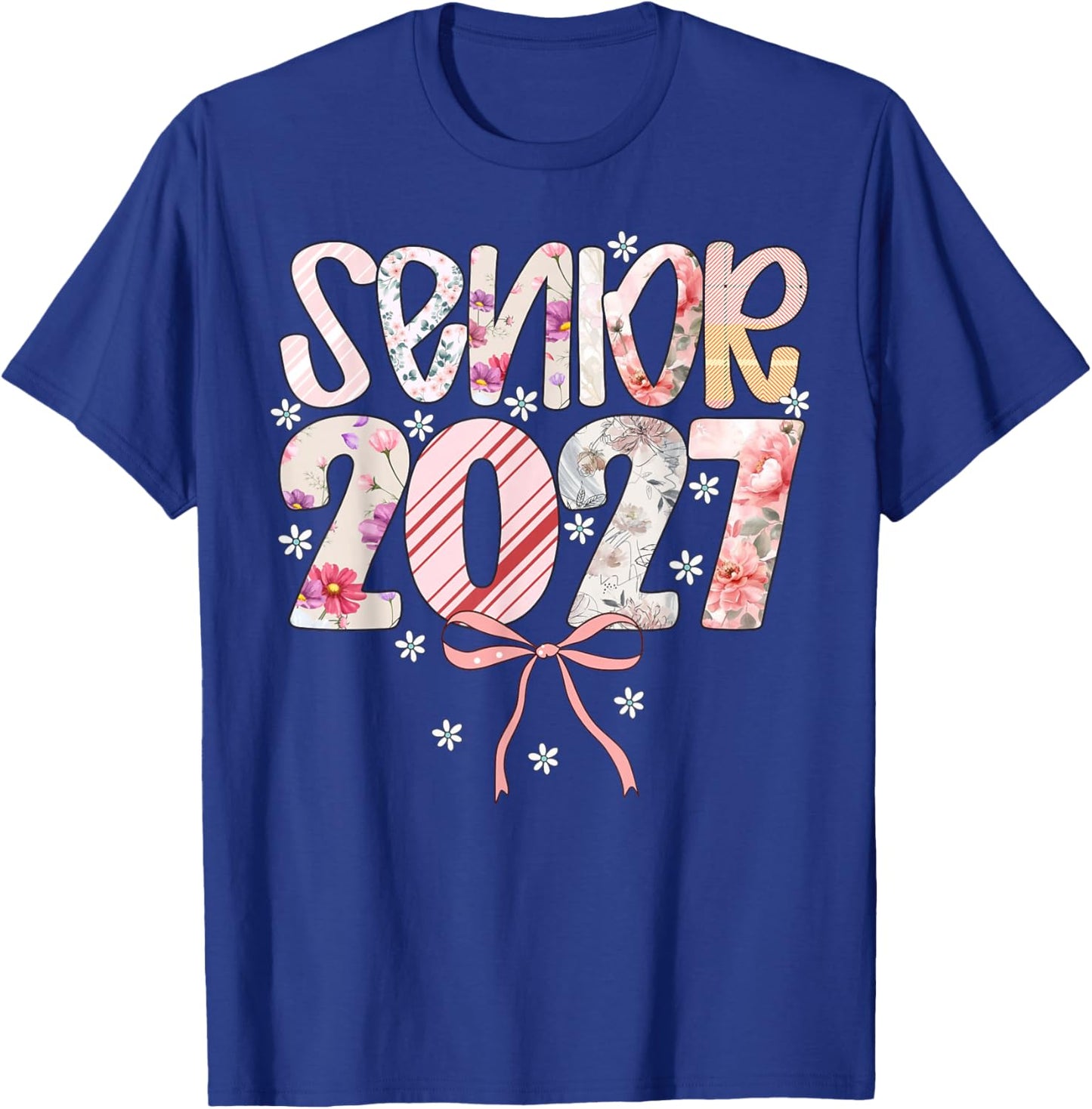 Senior 2027 Floral Class Graduation T-Shirt - T-Shirt | Royal