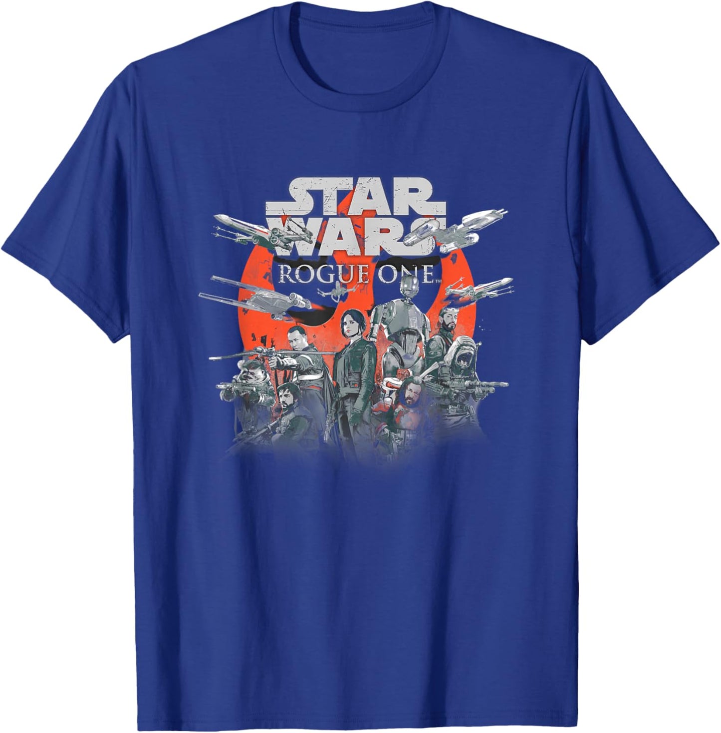 Star Wars Rogue One Distressed Rebel Group Vignette T-Shirt - T-Shirt | Royal