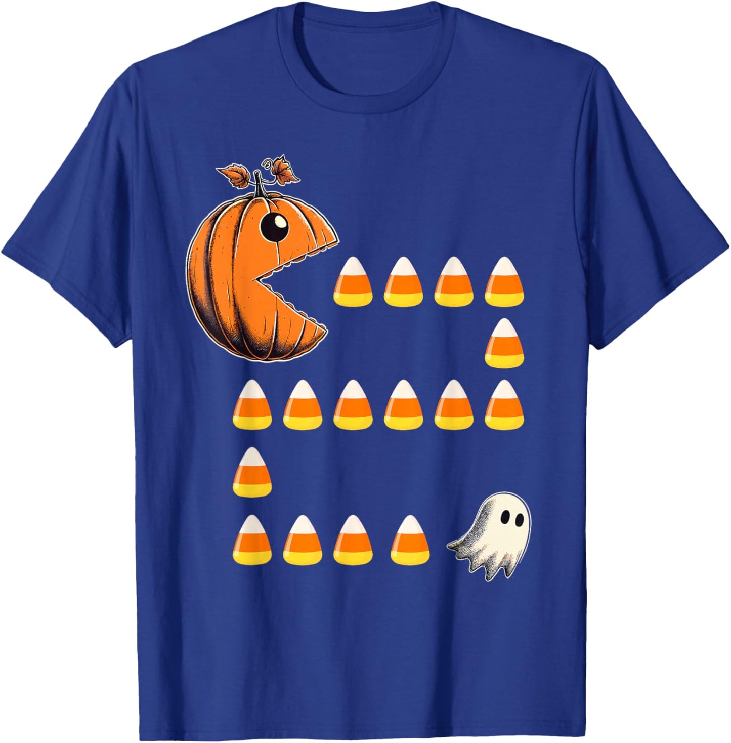 Funny Halloween Pumpkin Candy Corn Trick or Treat T-Shirt - T-Shirt | Royal