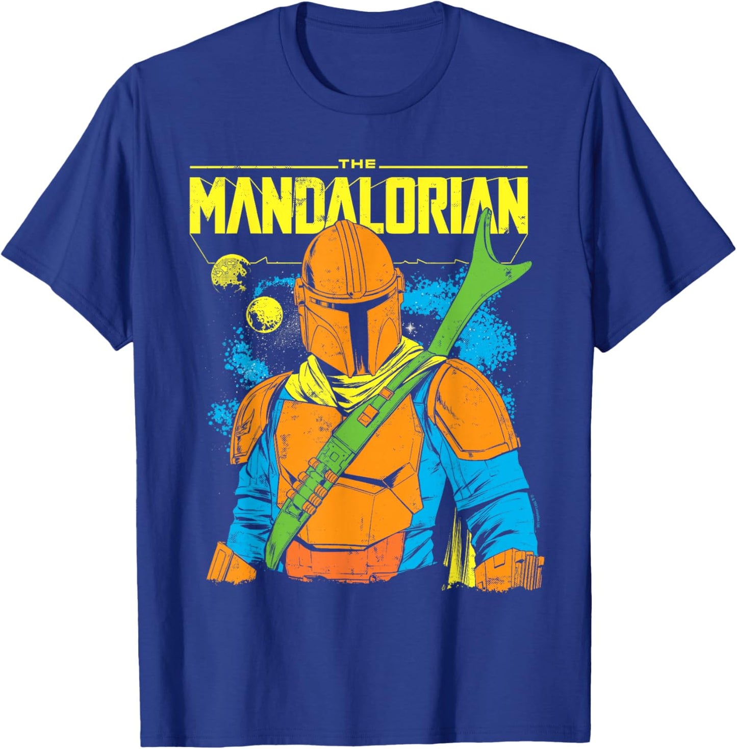 The Mandalorian and Grogu - Mando - Neon Colors T-Shirt - T-Shirt | Royal