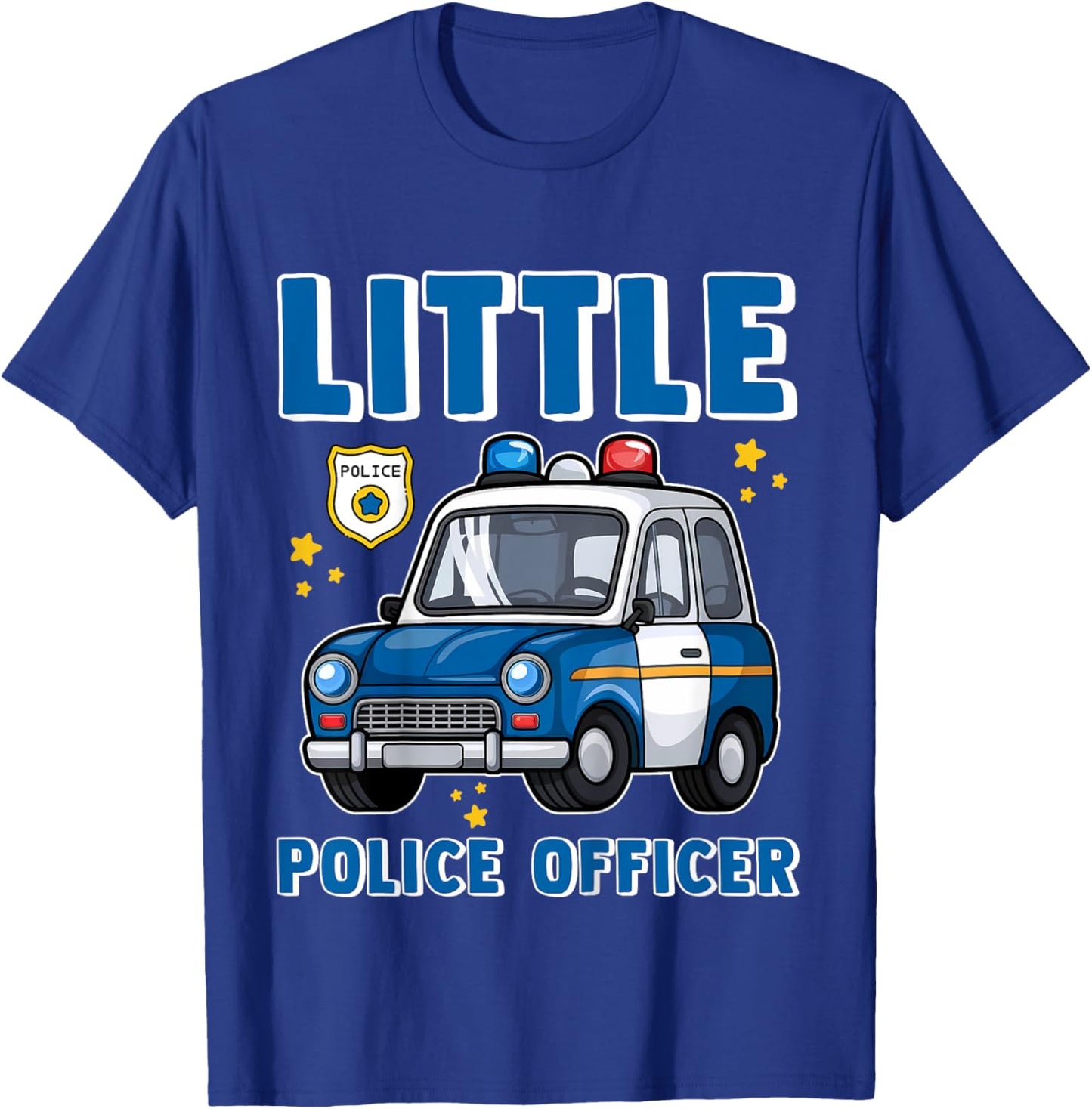 Kids Little Police Officer Cop Car Policeman Toddler Boys Youth T-Shirt - T-Shirt | Royal