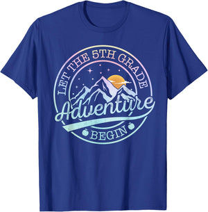 5th Grade Teacher Shirt Boys Let 5th Grade Adventure Begin T-Shirt - T-Shirt | Royal