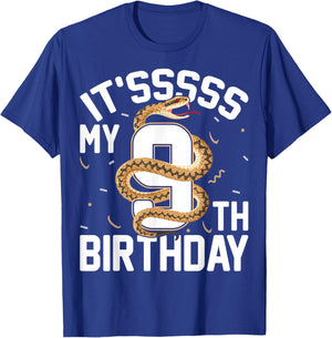 Reptile Snake Lover 9 Years Old It's My 9th Birthday T-Shirt - T-Shirt | Royal