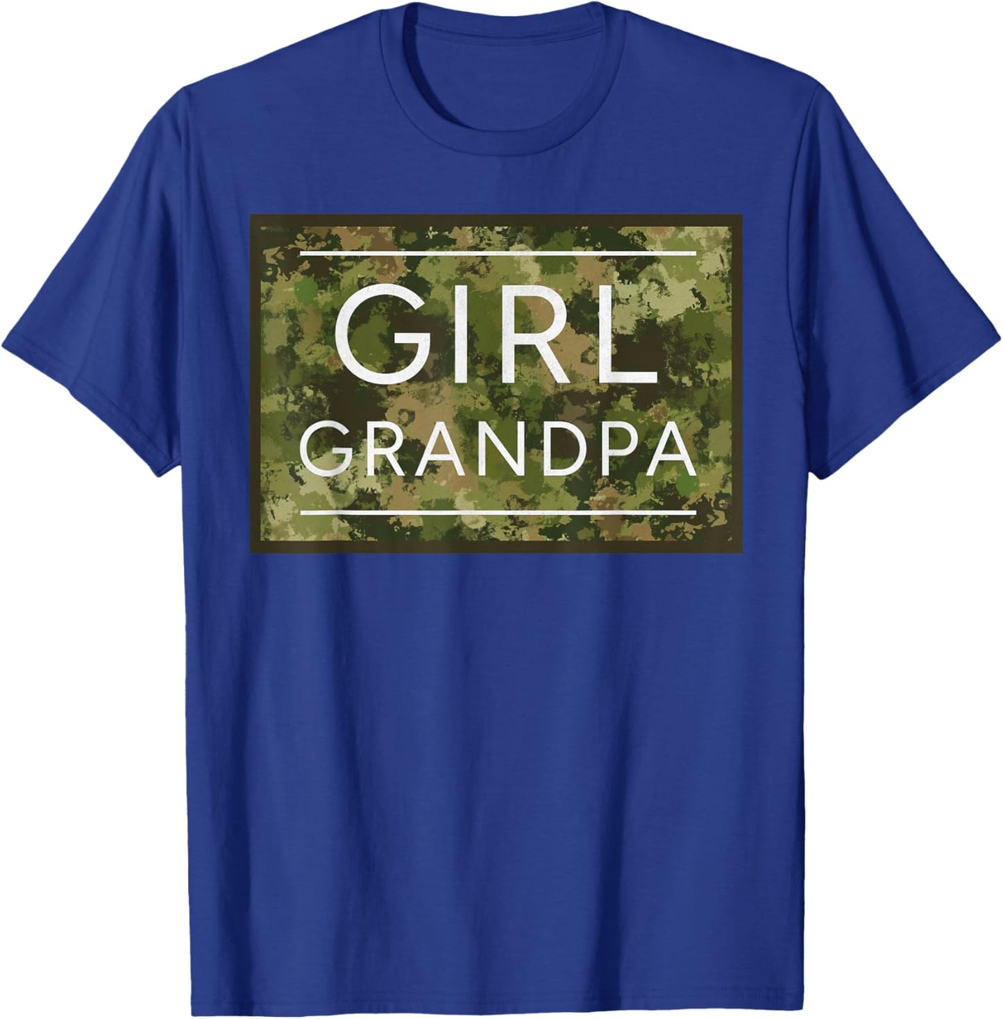 Girl Grandpa Camo Grandpa of Girls Grandfather Camouflage T-Shirt - T-Shirt | Royal