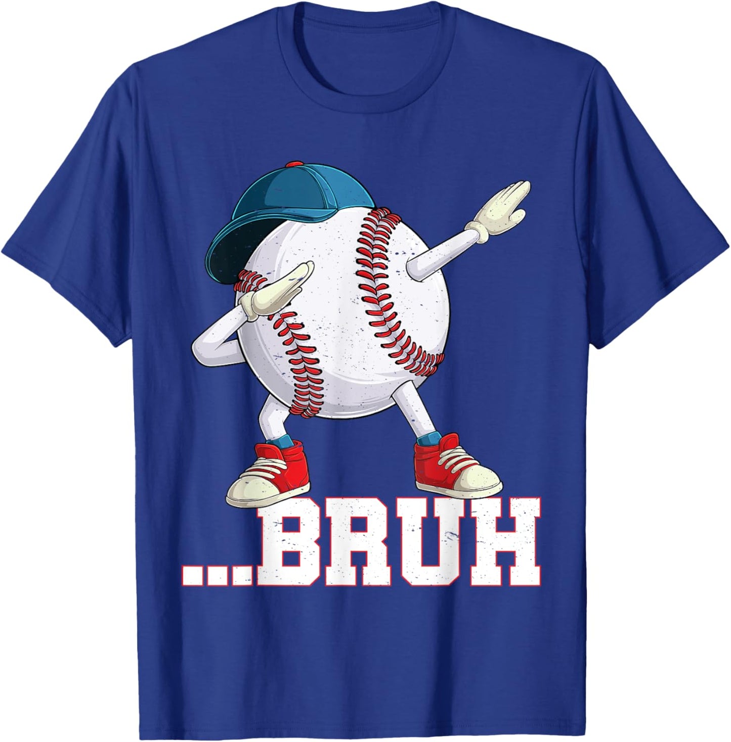 Bruh Funny Dabbing Baseball Players Gift Boys Girls Kids T-Shirt - T-Shirt | Royal