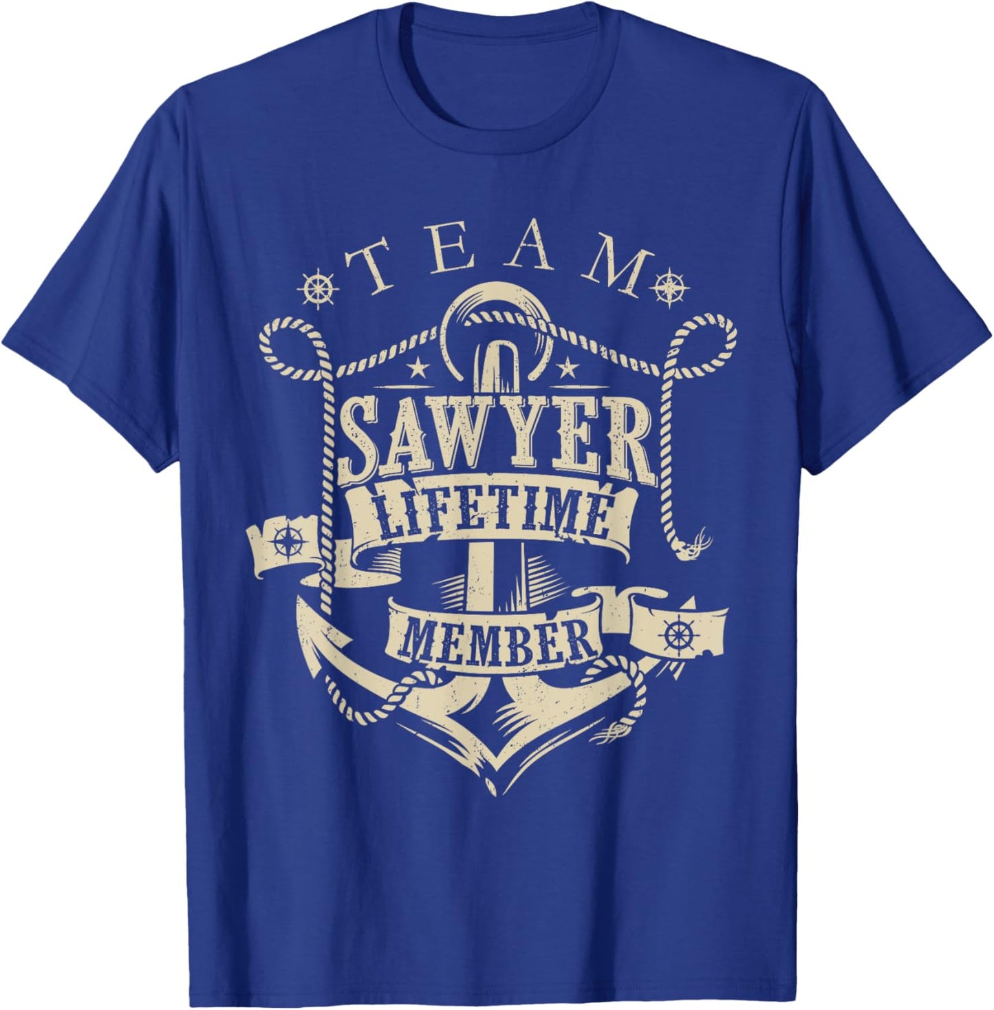 Team SAWYER Lifetime Member Vintage SAWYER Family Name T-Shirt - T-Shirt | Royal