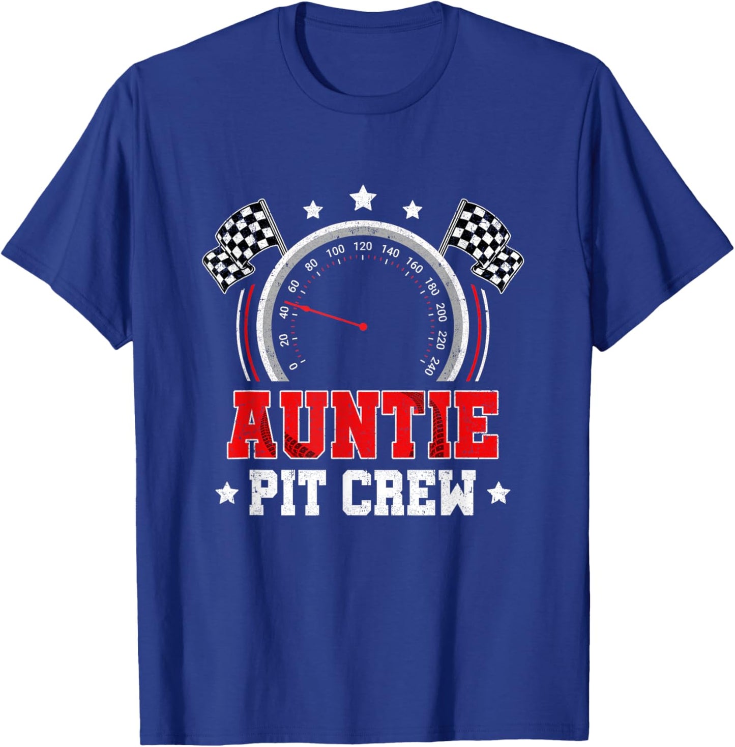 Auntie Pit Crew Race Car Birthday Party Racing Family T-Shirt - T-Shirt | Royal
