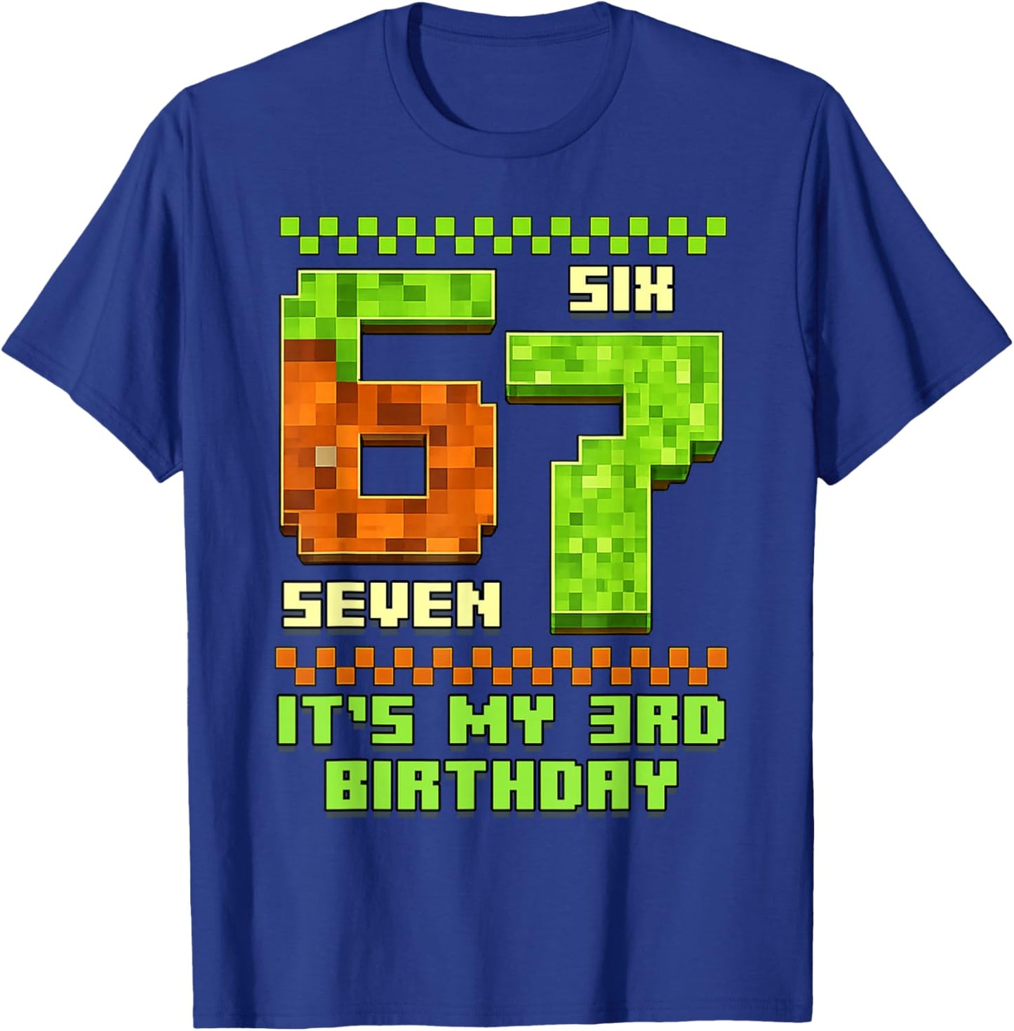 Gamer 3 Years Birthday Boy 67 3rd Bday Six Seven 6 7 Boy T-Shirt - T-Shirt | Royal